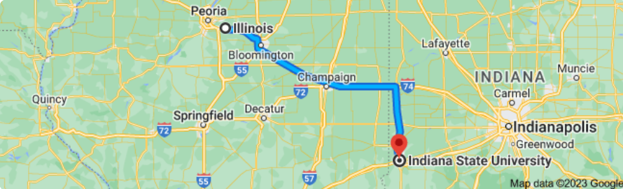 Illinois to Indiana Auto Transport Route